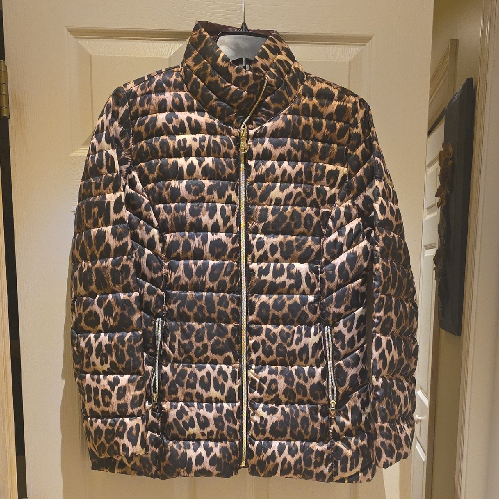 Vince Camuto Animal Print Puffer Jacket